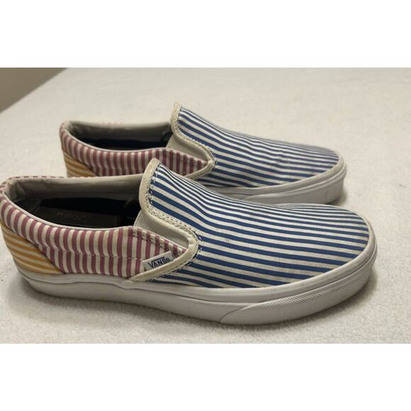 Vans Shoes - Vans Madewell Womens Sneakers 8.5 Colorful Mixed Stripe Deck Club Slip On Shoes